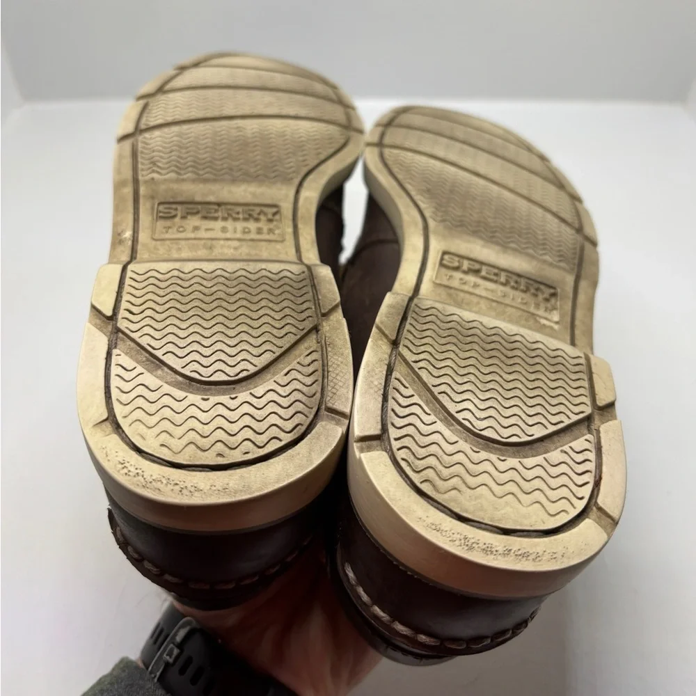 Sperry Men’s Brown Leather Boat Shoes Size 7.5M Classic Moc Toe Deck Shoes
